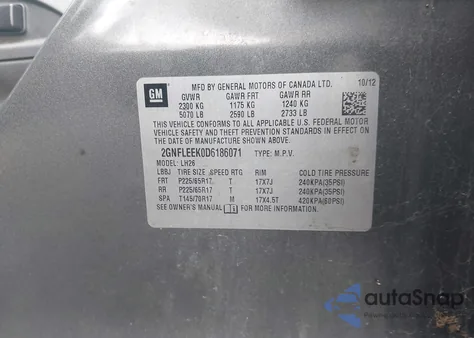 2013 Chevrolet Equinox 1Lt from USA, damaged, VIN 2GNFLEEK0D6186071